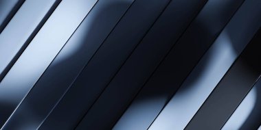 Metalik mavi dalga desenli geometrik şekil 3d çizim soyut modern sanat basit minimalist tasarım arka plan kağıdı