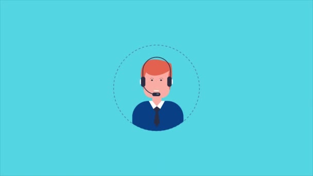 Conceito Animação Atendimento Cliente Suporte Negócios Line Conceito Operador Call — Vídeo de Stock