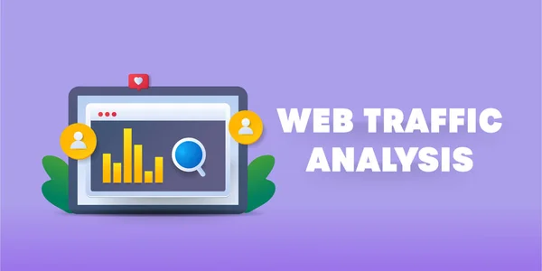 Concepto Análisis Tráfico Web Estilo Informe Seo — Vector de stock