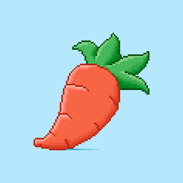 Красочная Простая Плоская Пиксельная Иллюстрация Красной Моркови — стоковый вектор