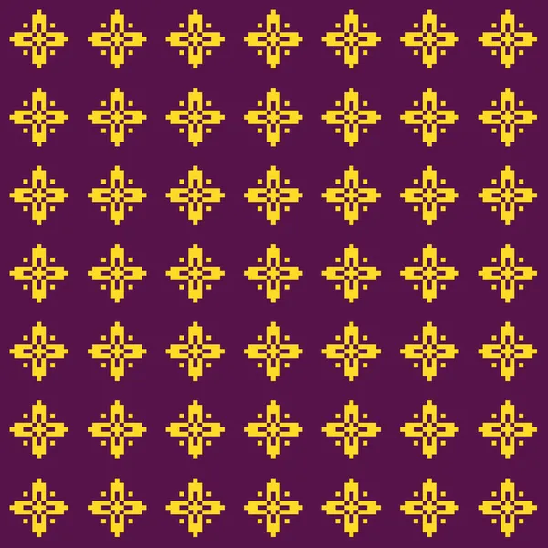 Απλό Διάνυσμα Pixel Τέχνη Πολύχρωμα Απρόσκοπτη Μοτίβο Της Χρυσής Εθνοτικής — Διανυσματικό Αρχείο