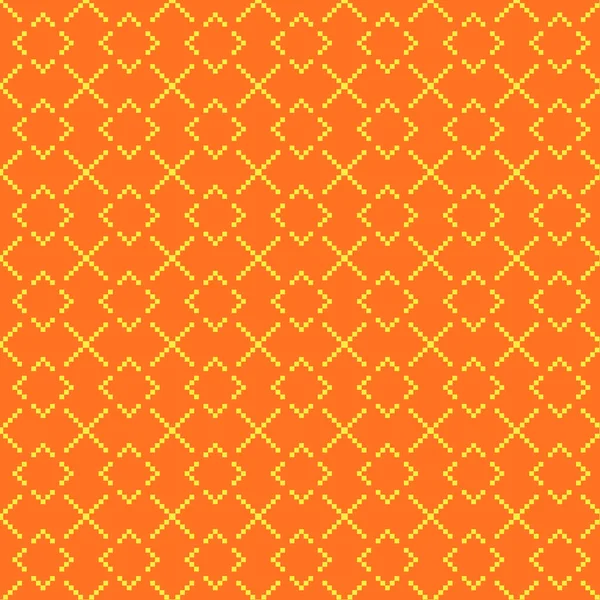 Semplice Vettore Pixel Art Senza Soluzione Continuità Modello Arancione Piastrelle — Vettoriale Stock