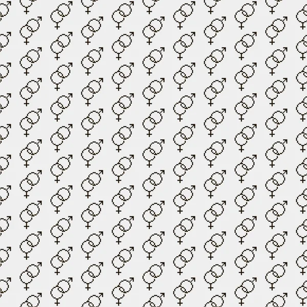 Einfache Vektor Pixelkunst Schwarz Weiß Nahtloses Muster Minimalistischer Abstrakter Miteinander — Stockvektor
