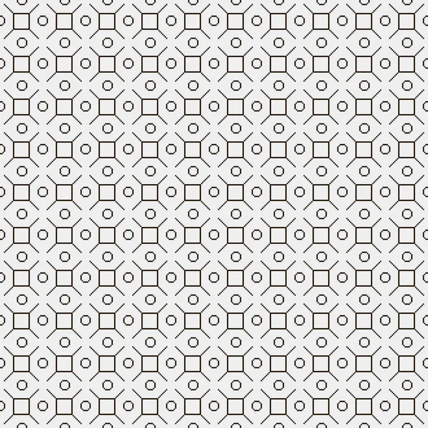 Pixel Art Vectoriel Simple Motif Sans Couture Noir Blanc Carré — Image vectorielle