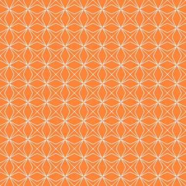 Turuncu arkaplanda kesişen çizgilerin soyut yapısının basit vektör pikseli kusursuz deseni