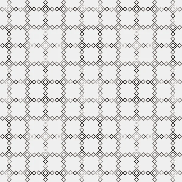 Arte Pixel Vetorial Simples Padrão Sem Emenda Preto Branco Célula — Vetor de Stock