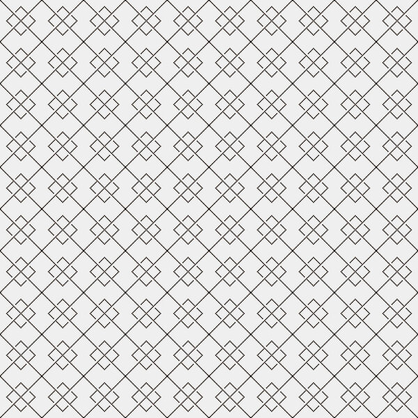 simple vector pixel art black and white seamless pattern of minimalistic abstract rhombus grid tile on white background