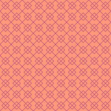 Basit vektör pikseli sanat kadife kadife. Minimalist soyut eşkenar dörtgen şablon. Sakinleştirici mercan arkaplanı üzerine fayans.