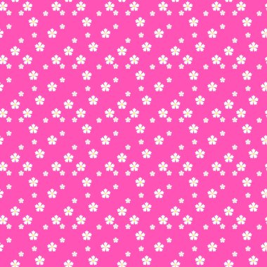 Renkli basit vektör düz sanat pürüzsüz desenli beyaz kiraz çiçekleri pembe, mor ya da kırmızı arka planda