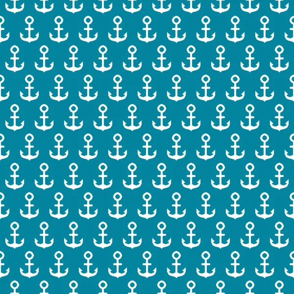 Aquamarine arka planında eski video oyunları tarzında donanma beyaz gemi çapasının basit vektör pikseli çok renkli deseni