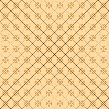 Basit vektör piksel sanatı, kalp şekilli minimalist bej eşkenar karo ızgaranın kusursuz deseni