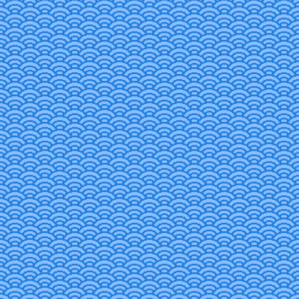 Simple Vector Pixel Art Seamless Pattern Minimalistic Light Blue Scaly — стоковый вектор