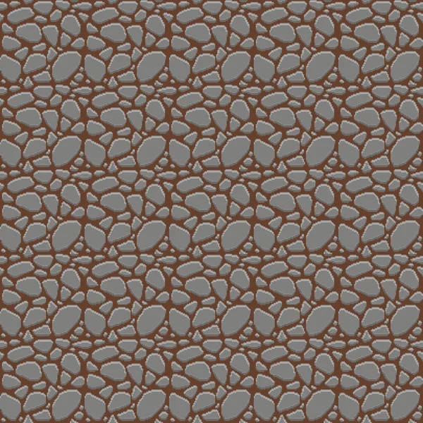 Simple Vector Pixel Art Seamless Pattern Texture Underground Stones Different — Stock Vector