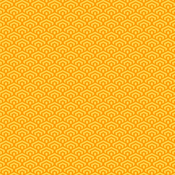 Vetor Simples Pixel Arte Amarelo Sem Costura Padrão Padrão Hexágono — Vetor de Stock