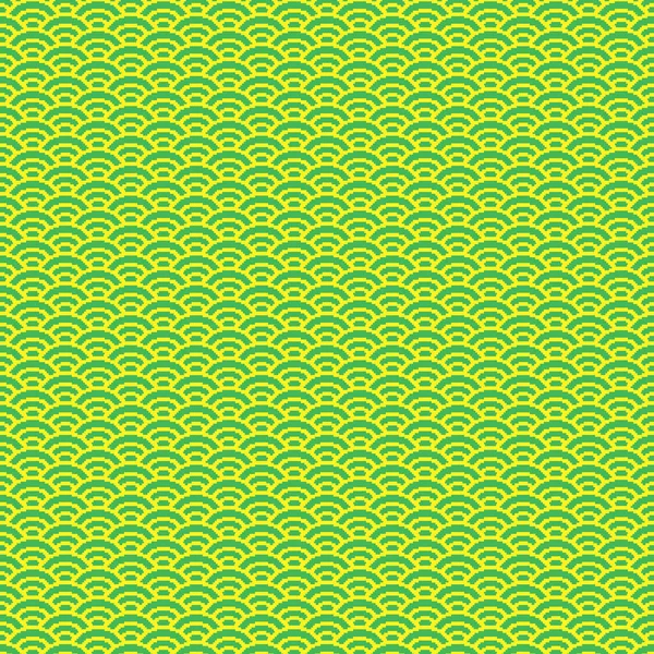 Красочный Простой Векторный Пиксельный Рисунок Минималистичным Рисунком Зеленых Желтых Чешуйчатых — стоковый вектор