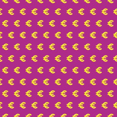 Basit vektör piksel sanatı yeşil ve sarı pürüzsüz sarı veya altın euro sembolü taşmış