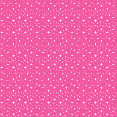 Renkli basit vektör düz sanat Pembe arka plan yıldızlı gökyüzünde minimalist beyaz yıldızların kusursuz deseni
