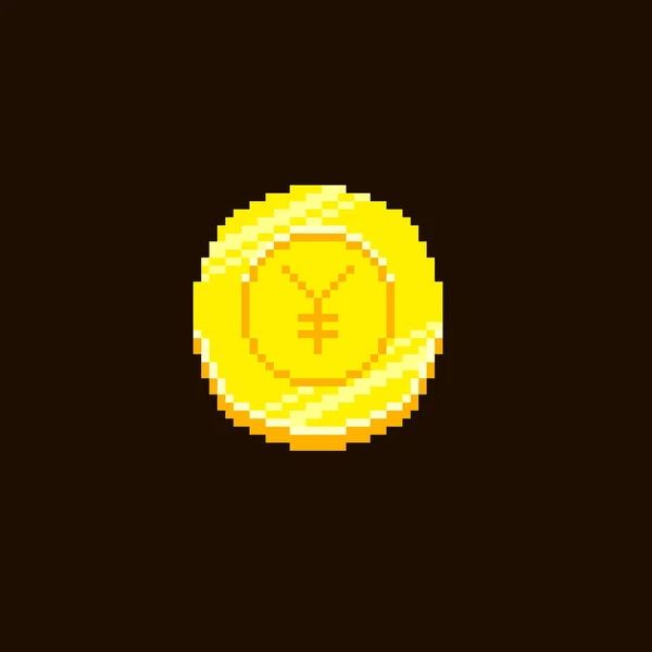 Красочная Простая Векторная Иллюстрация Золотой Монеты Символом Иены — стоковый вектор