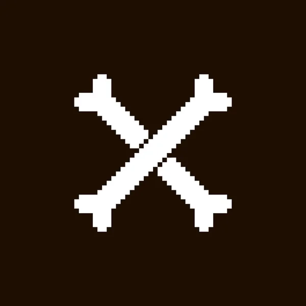 Μονόχρωμη Απλή Επίπεδη Εικονογράφηση Τέχνη Pixel Λευκό Δύο Διασταυρώσεις Μαύρο — Διανυσματικό Αρχείο