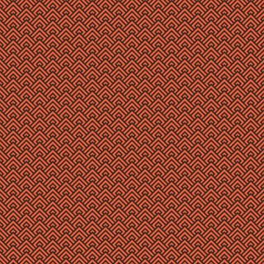 Japon tarzı minimalist geometrik pullu eşkenar dörtgen desenli basit vektör pikseli kırmızı ve siyah dikişsiz desen