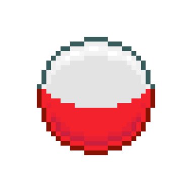 Polonya bayrağının yuvarlak ikonunun renkli basit vektör düz pikselli sanat çizimi