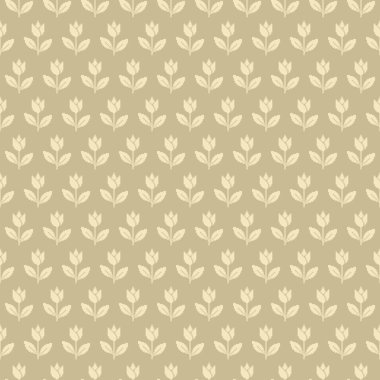 Renkli basit vektör pikseli sanat bej renksiz soyut çiçek açan lale deseni