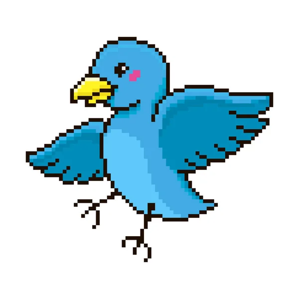 Colorful Simple Vector Flat Pixel Art Illustration Cartoon Funny Blue — 스톡 벡터