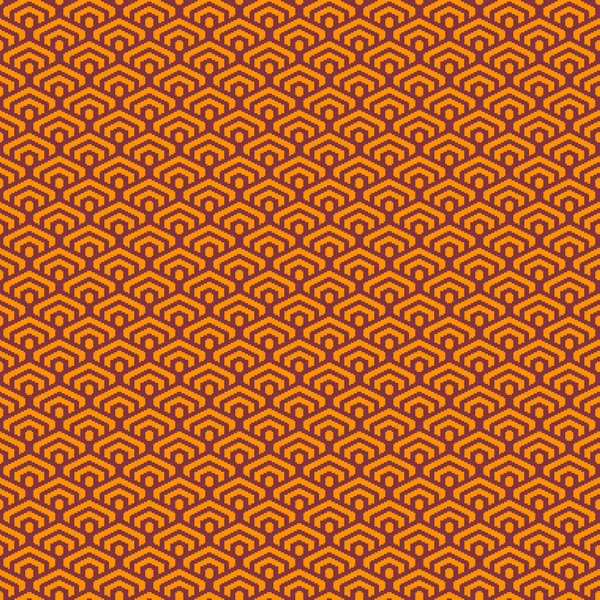 Colorato Semplice Vettore Pixel Art Carota Arancione Catawba Modello Senza — Vettoriale Stock
