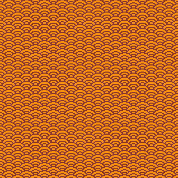 Colorful Simple Vector Pixel Art Seamless Pattern Minimalistic Carrot Orange —  Vetores de Stock