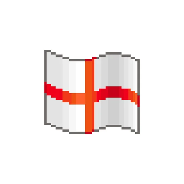 Vecteur Simple Coloré Illustration Pixel Art Plat Drapeau Ondulant Angleterre — Image vectorielle