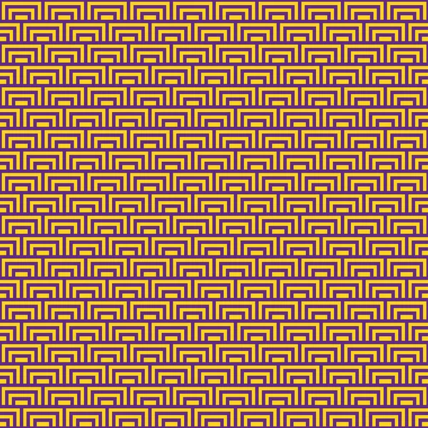 Renkli basit vektör düz sanat altın sarısı ve imparatorluk mor renkleri. Japon tarzında minimalist geometrik soyut tuğla duvar pullu kare desenli.