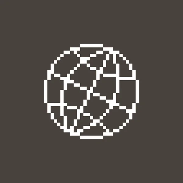 Monochrome Simple Vector Flat Pixel Art Icon Tilted Abstract Globe —  Vetores de Stock