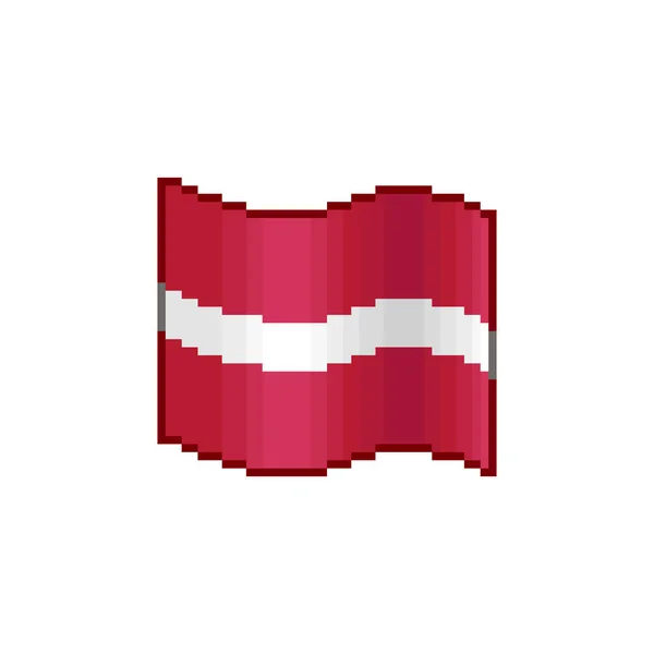 Colorful Simple Vector Flat Pixel Art Illustration Flowing Flag Latvia — Vector de stock