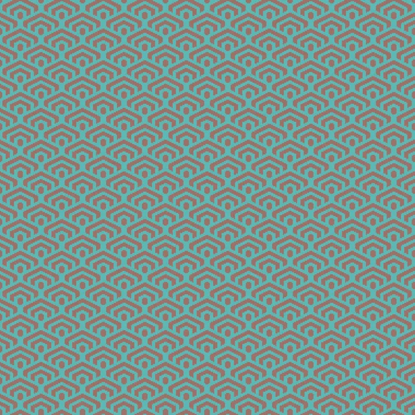 Japon tarzında renkli basit vektör pikseli minimalist koyu kestane rengi ve kalay mavisi geometrik pullu altıgen desenli.