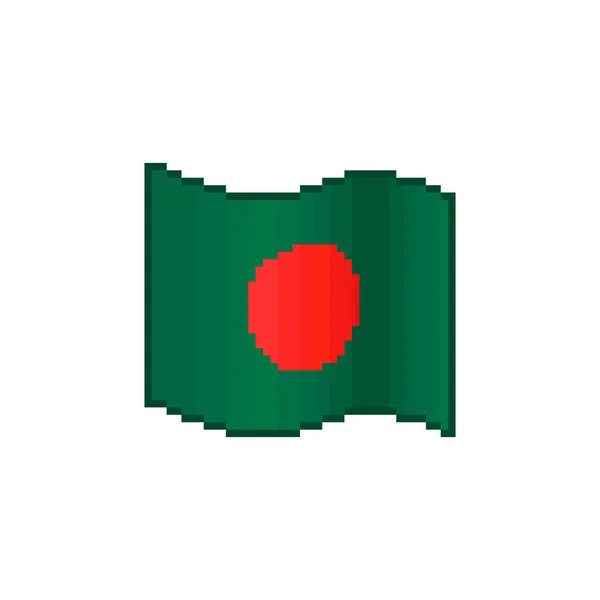 Bangladeş Akan Bayrağının Renkli Basit Vektör Düz Pikseli Çizimi — Stok Vektör