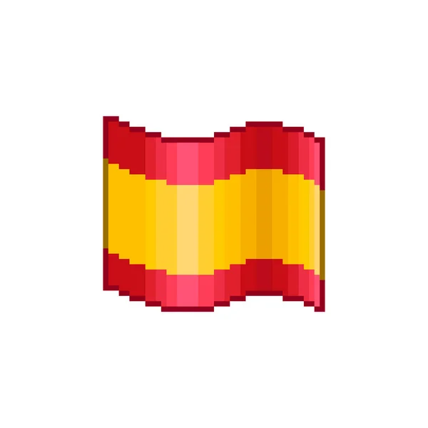 Colorido Simple Vector Plano Pixel Arte Ilustración Bandera Que Fluye — Vector de stock
