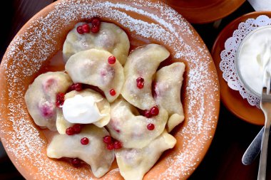 Ukrayna milli yemeği. Yukarıdan görüntüle.