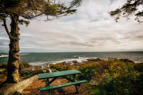 Atlanti Óceán Sziklás Vad Partjai Egyesült Államok Maine Ben Egy — Stock Fotó