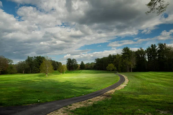 Camino Entre Los Campos Verdes Club Golf — Foto de Stock