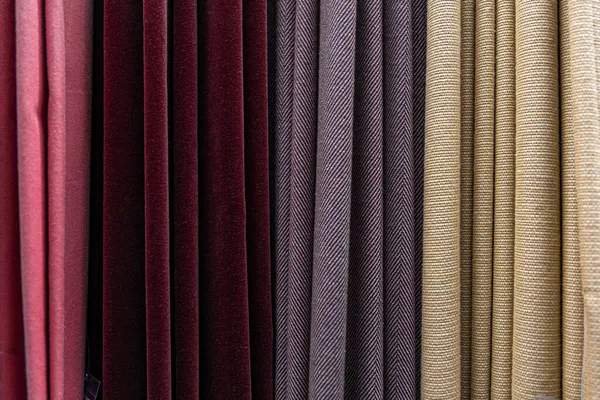 Conjunto de tejidos densos multicolores de textura uniforme. — Foto de Stock