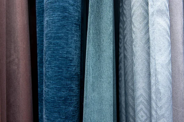 Primer plano, fondo, tejidos de textura en tonos azules. — Foto de Stock