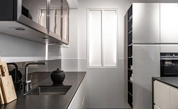 Interior dari dapur modern dalam gaya minimalis. — Stok Foto