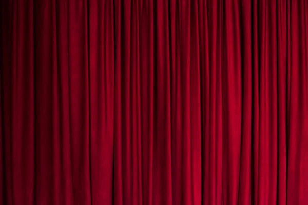 Fondo Rojo Textura Una Cortina Roja Con Pliegues Cortina Teatro — Foto de Stock