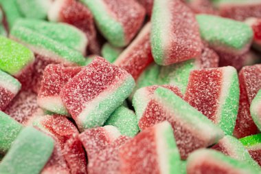 Şeker, makro shot, arka plan şeklinde karpuz şekeri..