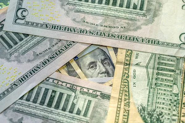 Amerikanska Dollar Närbild Papper Pengar Kontanter Finans Och Ekonomi Koncept — Stockfoto