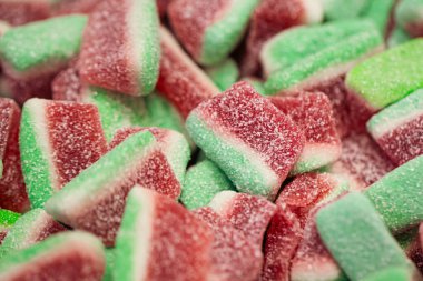 Şeker, makro shot, arka plan şeklinde karpuz şekeri..