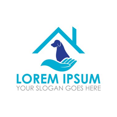 Veteriner kliniği vektörü, evcil hayvan bakım logosu