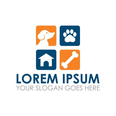 Hayvan bakımı vektörü, veteriner logosu