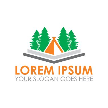 Kamp kitabı vektörü, macera logosu