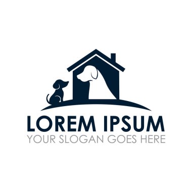 Evcil hayvan evi vektörü, veteriner logosu